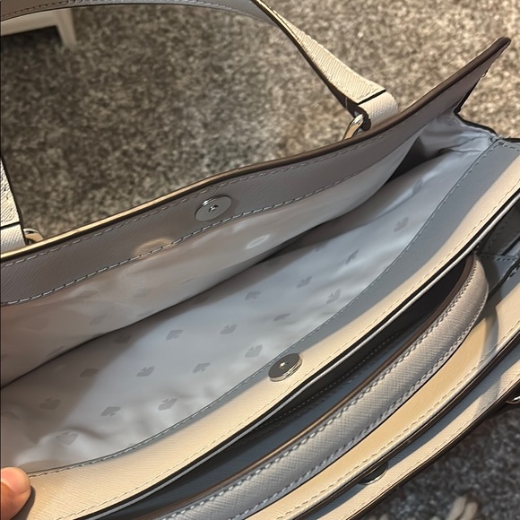 Kate Spade Gray Satchel with Structured Design and Top Handles - Picture 4 of 6